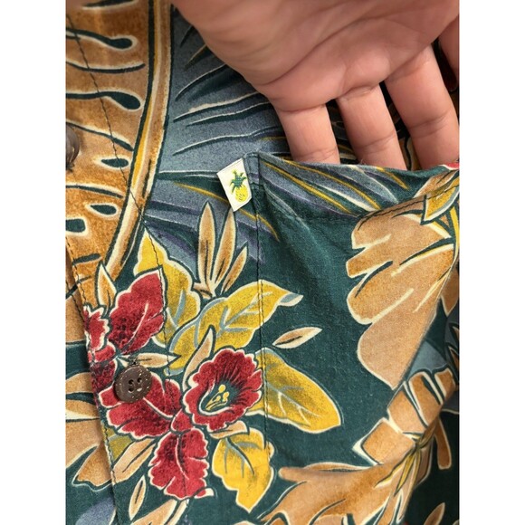 Pineapple Moon Men’s Hawaiian Shirt Medium Rayon Vintage 1077 - Picture 4 of 8